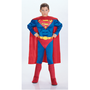 Kids Superman Costume With Muscle Chest 
